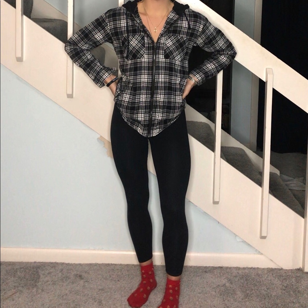 NWOT Flannel Hoodie Zip Up